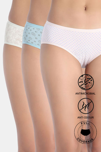 Buy Zivame Low Rise Full Coverage Hipster Panty (Pack of 3) - Multicolor